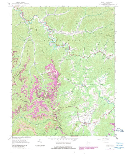United States Geological Survey Arnett, WV (1964, 24000-Scale) digital map