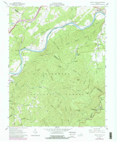 United States Geological Survey Arnold Valley, VA (1961, 24000-Scale) digital map