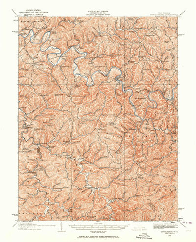 United States Geological Survey Arnoldsburg, WV (1925, 62500-Scale) digital map