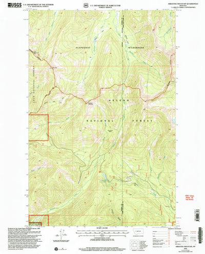 United States Geological Survey Arrastra Mountain, MT (2001, 24000-Scale) digital map