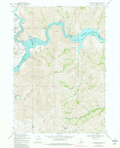 United States Geological Survey Arrowrock Dam, ID (1969, 24000-Scale) digital map