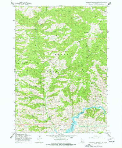 United States Geological Survey Arrowrock Reservoir NE, ID (1969, 24000-Scale) digital map