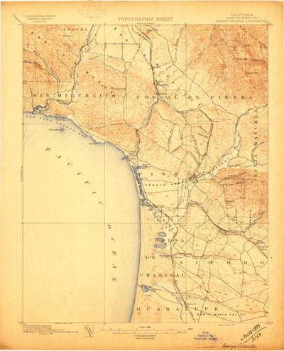 United States Geological Survey Arroyo Grande, CA (1897, 62500-Scale) digital map