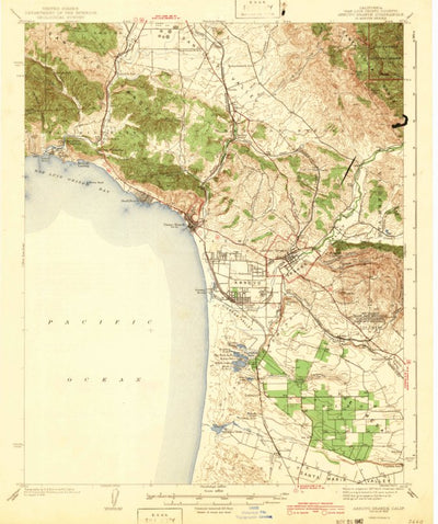 United States Geological Survey Arroyo Grande, CA (1942, 62500-Scale) digital map