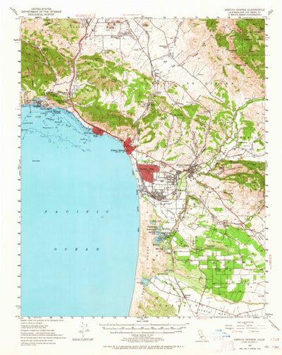 United States Geological Survey Arroyo Grande, CA (1952, 62500-Scale) digital map