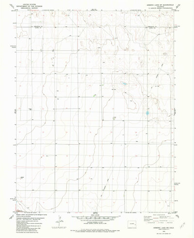 United States Geological Survey Arsenic Lake SW, CO (1982, 24000-Scale) digital map