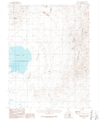 United States Geological Survey Artesia Lake, NV (1986, 24000-Scale) digital map