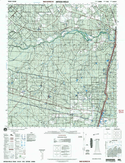 United States Geological Survey Artesia Wells, TX (2001, 50000-Scale) digital map