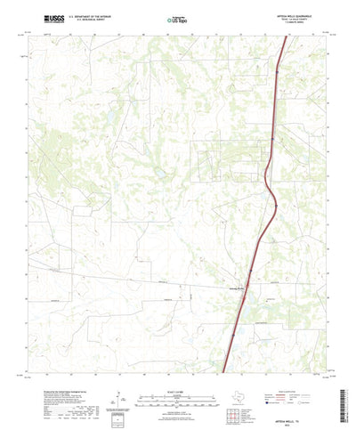 United States Geological Survey Artesia Wells, TX (2022, 24000-Scale) digital map