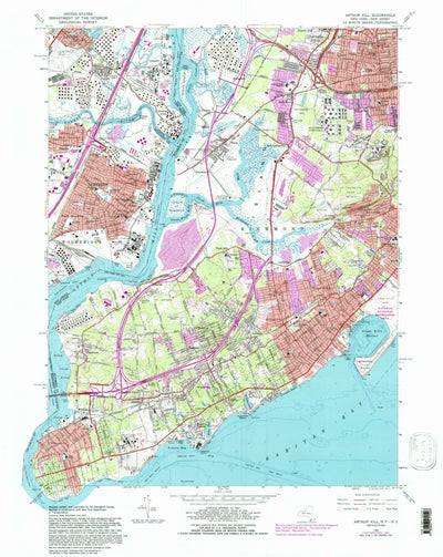 United States Geological Survey Arthur Kill, NY-NJ (1966, 24000-Scale) digital map
