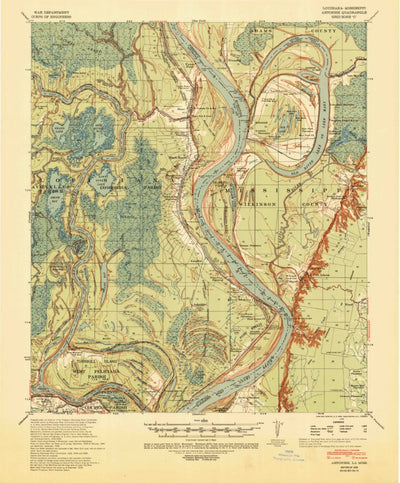 United States Geological Survey Artonish, MS-LA (1939, 62500-Scale) digital map