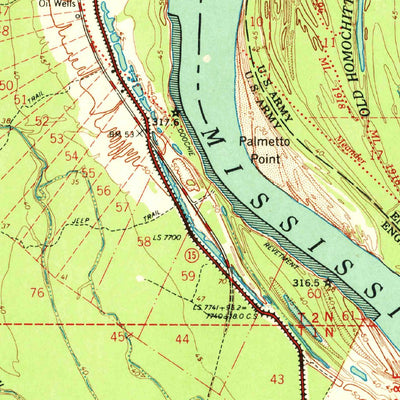 United States Geological Survey Artonish, MS-LA (1967, 62500-Scale) digital map