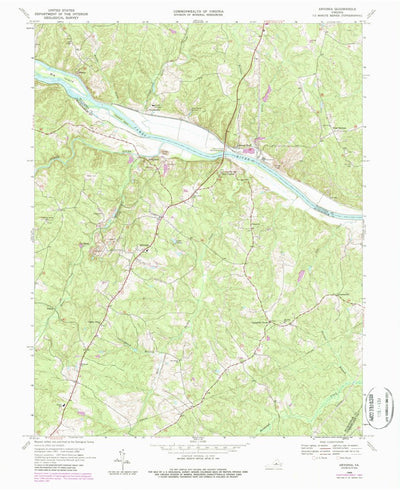 United States Geological Survey Arvonia, VA (1968, 24000-Scale) digital map