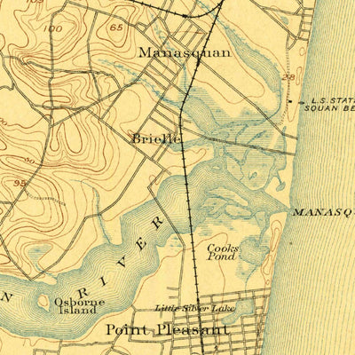 United States Geological Survey Asbury Park, NJ (1893, 62500-Scale) digital map