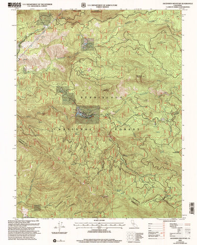 United States Geological Survey Ascension Mountain, CA (2001, 24000-Scale) digital map
