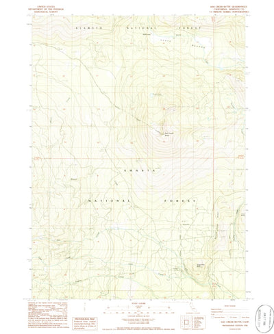 United States Geological Survey Ash Creek Butte, CA (1986, 24000-Scale) digital map