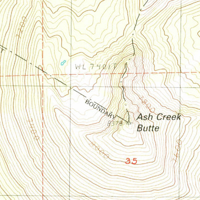 United States Geological Survey Ash Creek Butte, CA (1986, 24000-Scale) digital map