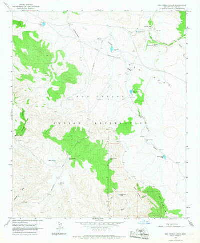 United States Geological Survey Ash Creek Ranch, AZ (1966, 24000-Scale) digital map