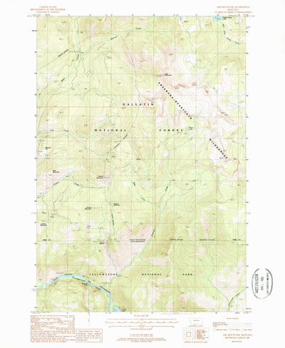 United States Geological Survey Ash Mountain, MT (1987, 24000-Scale) digital map