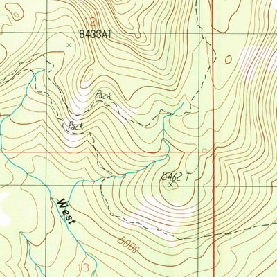 United States Geological Survey Ash Mountain, MT (1987, 24000-Scale) digital map