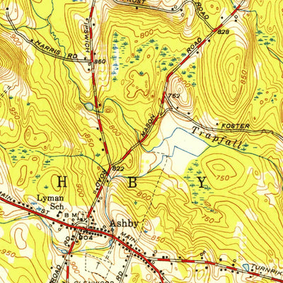 United States Geological Survey Ashby, MA-NH (1950, 31680-Scale) digital map