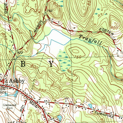 United States Geological Survey Ashby, MA-NH (1965, 25000-Scale) digital map