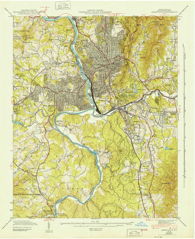 United States Geological Survey Asheville, NC (1943, 24000-Scale) digital map