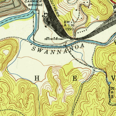 United States Geological Survey Asheville, NC (1943, 24000-Scale) digital map