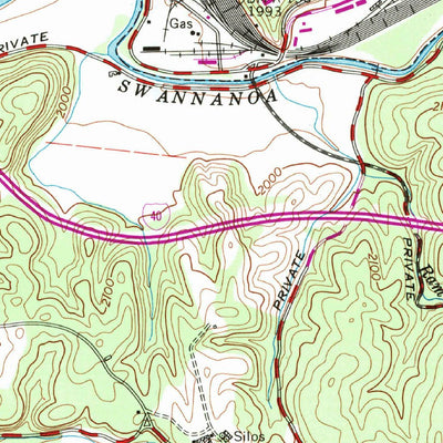 United States Geological Survey Asheville, NC (1961, 24000-Scale) digital map