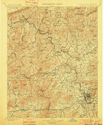 United States Geological Survey Asheville, NC-TN (1901, 125000-Scale) digital map