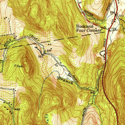 United States Geological Survey Ashfield, MA (1955, 31680-Scale) digital map