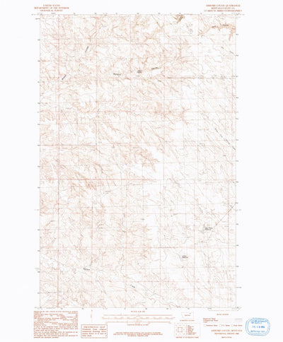 United States Geological Survey Ashford Coulee, MT (1984, 24000-Scale) digital map