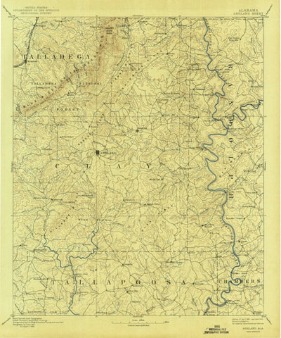 United States Geological Survey Ashland, AL (1891, 125000-Scale) digital map