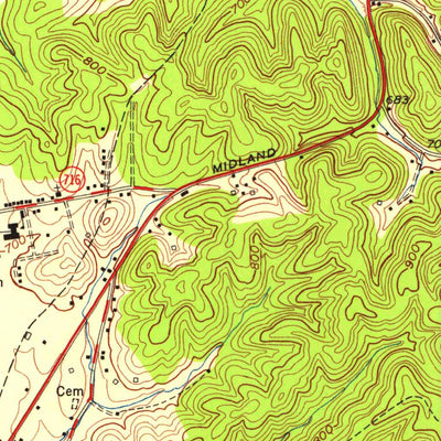 United States Geological Survey Ashland, KY-OH (1953, 24000-Scale) digital map