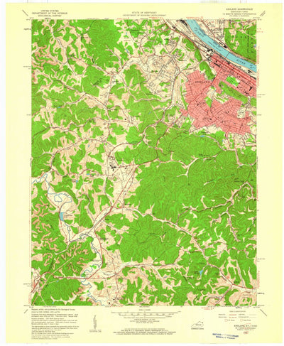 United States Geological Survey Ashland, KY-OH (1958, 24000-Scale) digital map