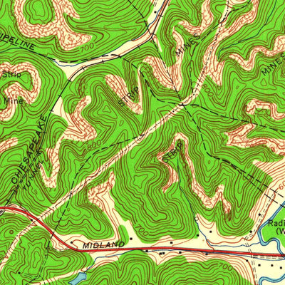 United States Geological Survey Ashland, KY-OH (1958, 24000-Scale) digital map