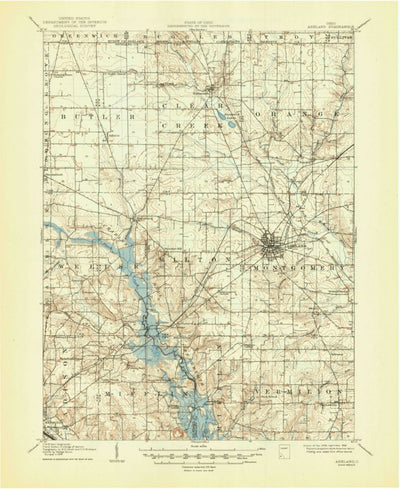 United States Geological Survey Ashland, OH (1908, 62500-Scale) digital map
