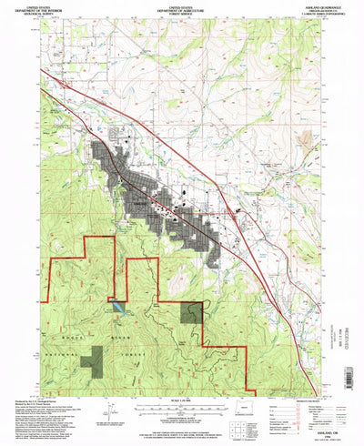 United States Geological Survey Ashland, OR (1996, 24000-Scale) digital map
