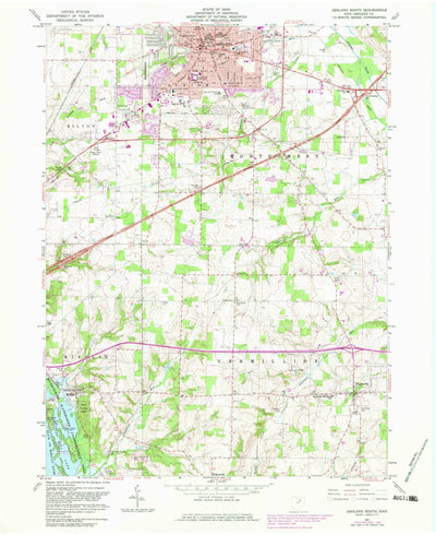 United States Geological Survey Ashland South, OH (1961, 24000-Scale) digital map