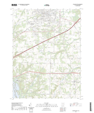 United States Geological Survey Ashland South, OH (2023, 24000-Scale) digital map