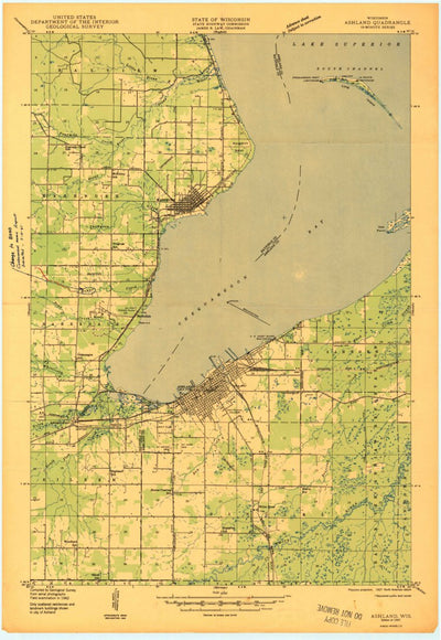 United States Geological Survey Ashland, WI (1947, 48000-Scale) digital map