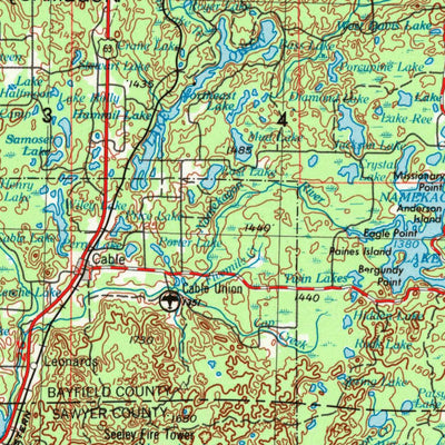 United States Geological Survey Ashland, WI-MI-MN (1953, 250000-Scale) digital map