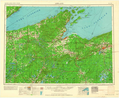 United States Geological Survey Ashland, WI-MI-MN (1958, 250000-Scale) digital map