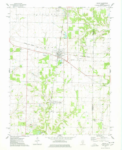 United States Geological Survey Ashley, IL (1974, 24000-Scale) digital map