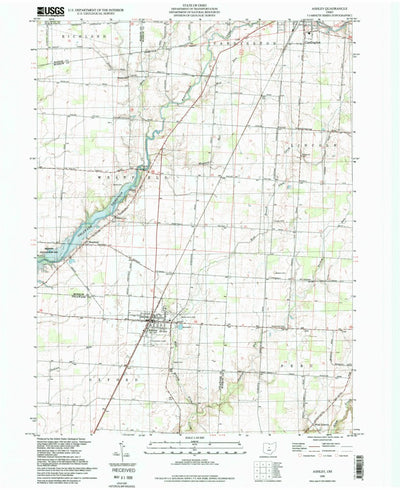 United States Geological Survey Ashley, OH (1995, 24000-Scale) digital map