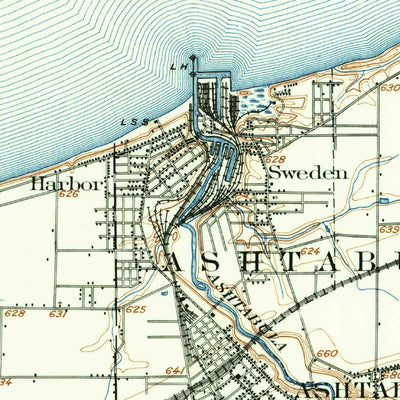 United States Geological Survey Ashtabula, OH (1905, 62500-Scale) digital map