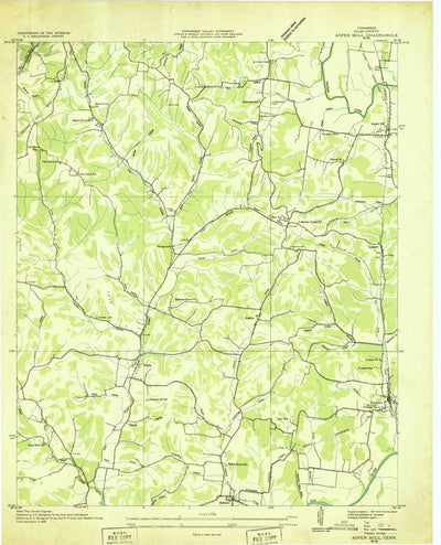 United States Geological Survey Aspen Hill, TN (1936, 24000-Scale) digital map