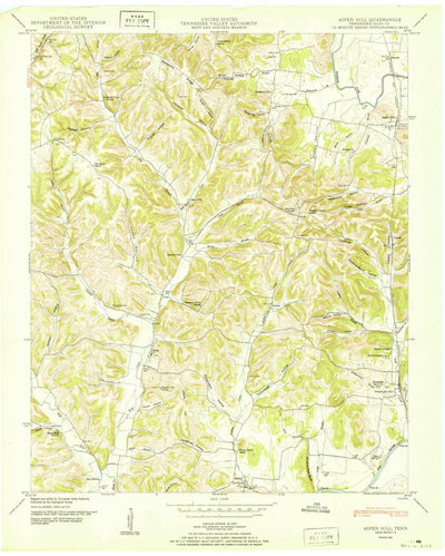 United States Geological Survey Aspen Hill, TN (1950, 24000-Scale) digital map