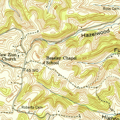 United States Geological Survey Aspen Hill, TN (1950, 24000-Scale) digital map