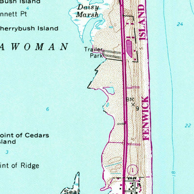 United States Geological Survey Assawoman Bay, MD-DE (1967, 24000-Scale) digital map